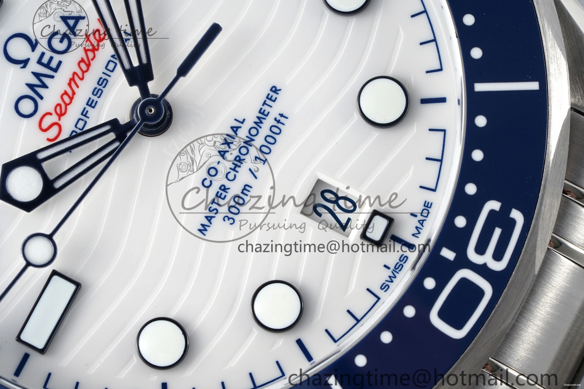 0428 Thermal Seamaster Diver 300M ZF 1:1 Best Edition Blue Ceramic White Dial on SS Bracelet A 7733